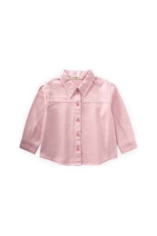 Cigit Tek Cepli Gabardin Gömlek 2-7 Yaş Pembe Pembe