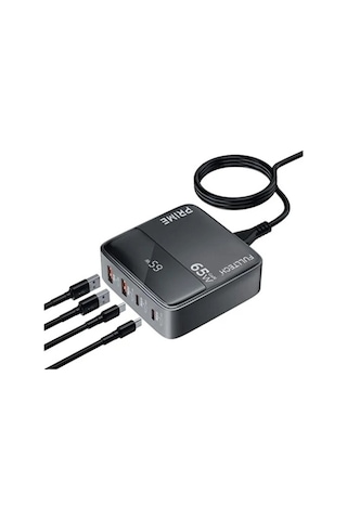 65w Masaüstü 4 Portlu Hızlı Şarj Cihazı İstasyonu 2xusb-a, 2xtype-c Giriş,1,5 Mt. Kablo Renkli