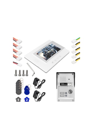 Powermaster 37t2 2 Daire 7'' Nfc Destekli Görüntülü Kapı Zili Interkom Akıllı Ev Güvenliği Sistemi