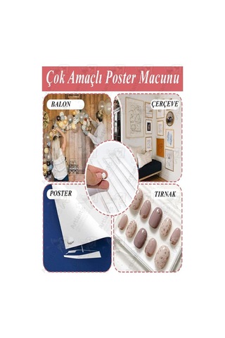 Hamur Yapıştırıcı Tack-it 50gr 2 Paket Silka 65 Parça Macun Sakız Yapıştırıcı Takıt Çerçeve Afiş Duvar