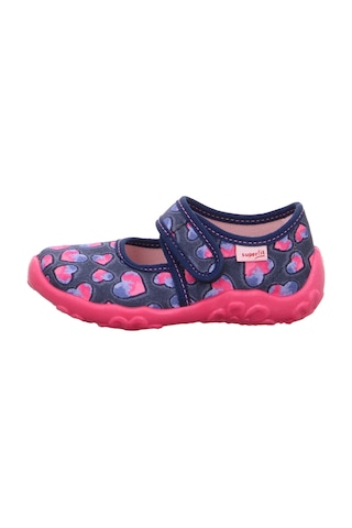 Superfit Bonny Kız Çocuk Ev Kreş Ayakkabısı Kalpli - Lacivert Pembe 800283-8800 Lacivert - Pembe