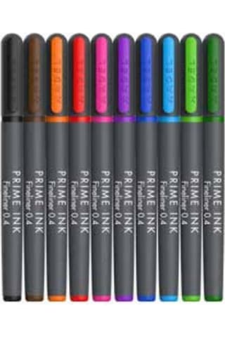 Fineliner 10 lu İnce Uçlu Kalem Prime Ink 10 Renk 1 Paket