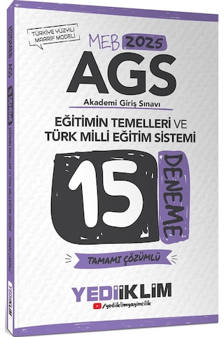 Yediiklim 2025 Meb Ags Eğitimin Temelleri Ve Türk Milli Eğitim Sistemi Tamamı Çözümlü 15 Deneme