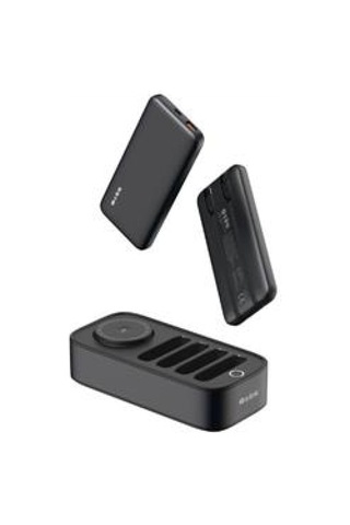 S-link Ip-ds40 4 Adet 10000mah Powerbank Li 15w Kablosuz Şarj Siyah Taşınabilir Şarj İstasyonu Siyah