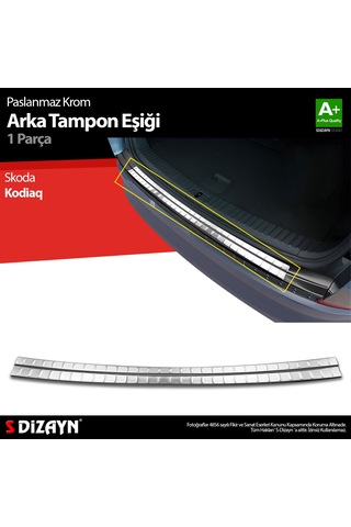 S-dizayn Skoda Kodiaq Krom Arka Tampon Eşiği 2016 Üzeri