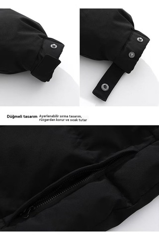 Yeni Kalınlaştırılmış Orta Boy Kaz Tüyü Mont Gri