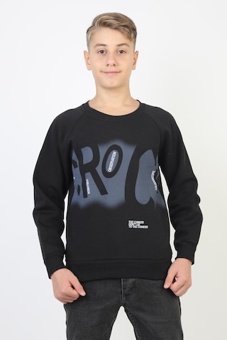 Baskılı Erkek Çocuk Sweatshirt-90879 Siyah