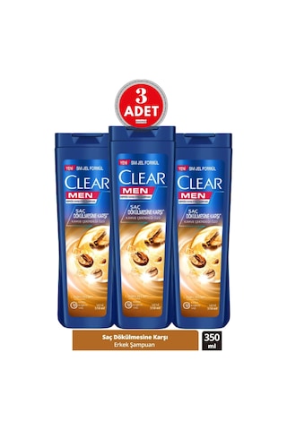 Men Kepeğe Karşı Etkili Şampuan Saç Dökülmesine Karşı Kahve Çekirdeği Özü 350 Ml X3