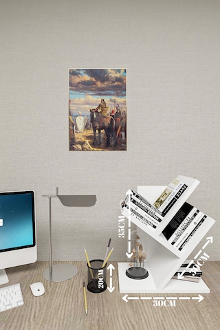 Masaüstü Kitaplık,dekoratif Kitaplık,ergonomik Raflı Kitaplık Beyaz