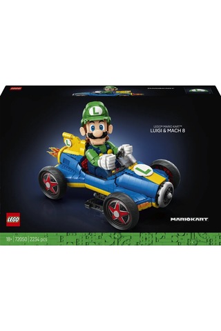 LEGO® Mario Kart™ – Luigi ve Mach 8 72050 - Yetişkinler için Yaratıcı Sergileme Modeli Yapım Seti (2234 Parça)