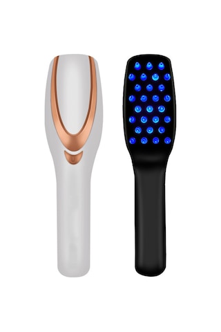 Qingmipy Elektrikli Saç Tarak Masaj Aleti - Saç Dökülmesine Karşı Kafa Derisi Bakımı, Titreşimli Kırmızı Ve Mavi Işık Çok Renkli