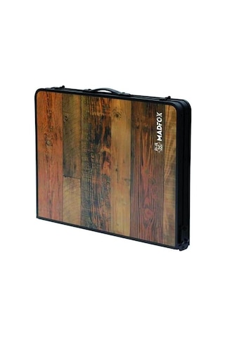 Madfox Eazy 90x60 Cm Izgaralı Ahşap Katlanır Kamp Masası Çok Renkli