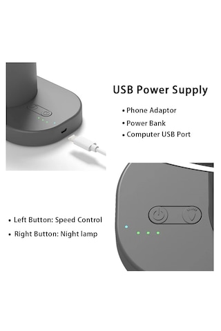 Hp-f01 Işıklı Vantilatör Usb Şarjlı Masaüstü Mini Fan 3 Kademel