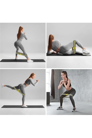 Rebuwo Squat Bant Pilates Fitness Spor Kalça Egzersizleri Direnç Bandı Direnç Lastiği 35 Cm Gri