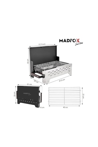 Madfox Steelfold Paslanmaz Çelik Katlanabilir Mangal Silver