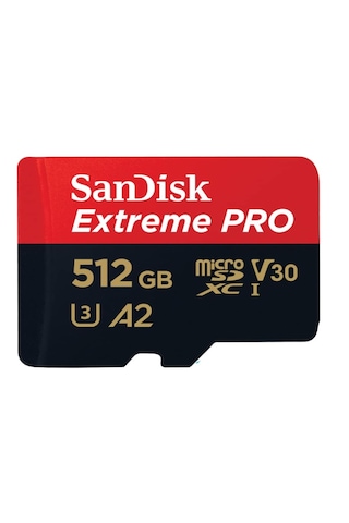 Sandisk 512 Gb Extreme Pro Microsdxc Kart + Sd Adaptörü + Rescuepro Deluxe, 200 Mb/sn'ye Kadar, A2 Uygulama Performansı, Uhs-ı, Sınıf 10, U3, V30 İle