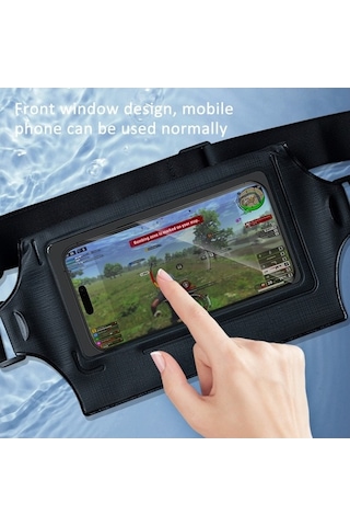 Trendooze Telefonu Su Spor Mavi Ipx8 Gri Göğüs Geçirmez Dağcılık Cep Çantası Çantası Bisiklet Bel Balıkçılık Og Mavi