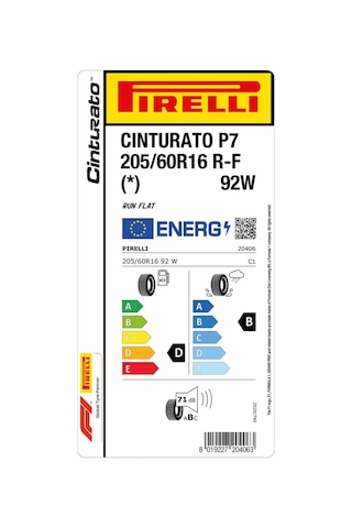 Pirelli 205/60r16 92w Rft Cint P7 Yaz Lastiği 2023