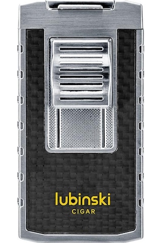 Lubinski Yeni Stil Delicili Çift Torch Puro Çakmağı Silver