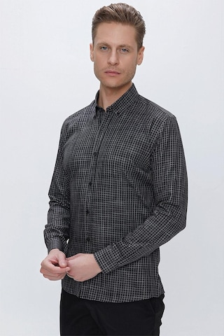 Efor Gk 662 Slim Fit Siyah Klasik Gömlek Siyah