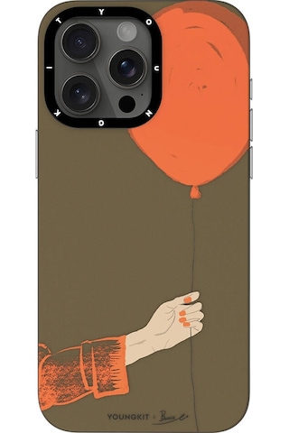 Apple Uyumlu iPhone 13 Pro Kılıf Magsafe Şarj Özellikli Youngkit Orange Serisi Flying Balloon Turuncu