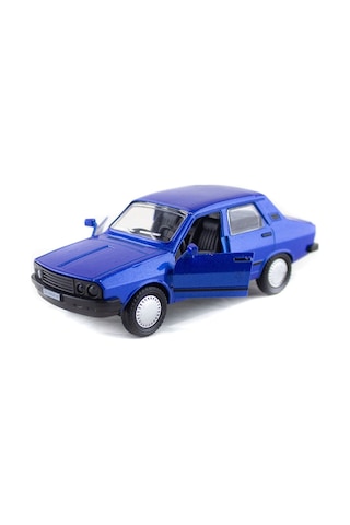 Alpmodel Çek Bırak Mavi Beyaz Renault Sesli Ve Işıklı 12 Cm Diecast Metal Model Oyuncak Araba 2'li Set