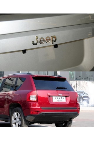 Jeep Bagaj / Kaput Yazı Logo Krom Parlak Gri Hood Trunk Lettering