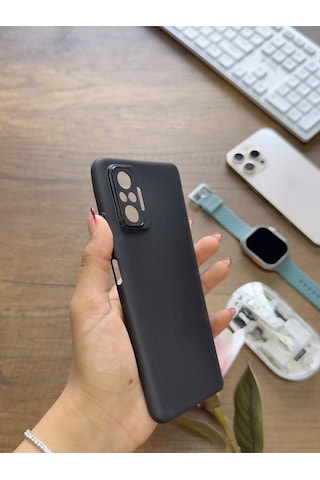 Redmi Note 10 Pro Uyumlu Süper İnce Mat Ultra Thin Silikon Kılıf Siyah