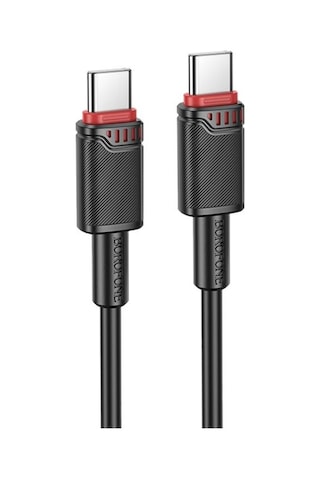Borofone Bx110 Beneficio Pd60w Tip-c Tip-c Hızlı Şarj Veri Kablosu, Uzunluk: 1m Siyah
