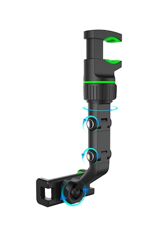 360 Dönebilen Multifonksiyonel Dikiz Aynası Araç Telefon Tutucu-Siyah,Yeşil
