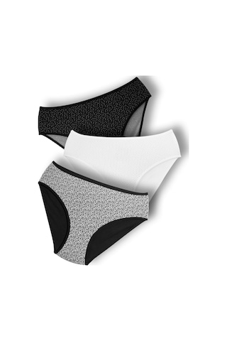 Alya Underwear Kadın Baskılı Külot Batu 3'lü Paket Siyah