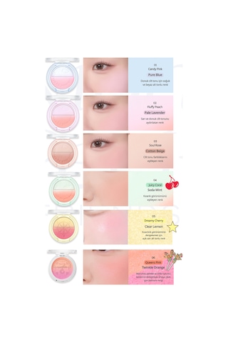 Işıltılı, İki Tonlu Highlighter Allık Perıpera Pure Blushed Custom Cheek 005 Dreamy Cherry 97919804