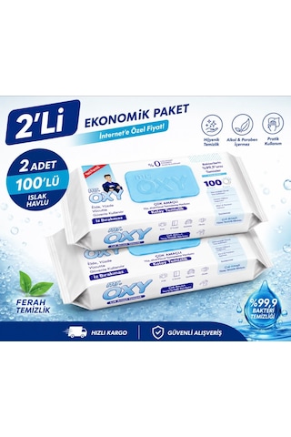 Oxy Yuzey Temızlık Havlusu 100 Lu 2li Paket Beyaz