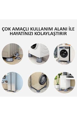 4 Adet Gürültü Önleyici Beyaz Eşya Altlığı Çamaşır Makinesi