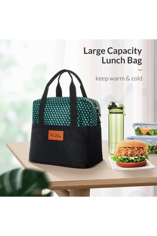 Moda Dot Baskı Taşınabilir Soğutucu Öğle Yemeği Çantası Termal Yalıtımlı Seyahat Çantaları Erkekler İçin Büyük Gıda Piknik Öğle Yemeği Kutusu Öğle Yemeği Çantaları Asker Yeşili