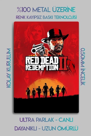 Metal Baskı Parlak Duvar Tablosu - Rdr2 - Red Dead Redemption 2, Oyun