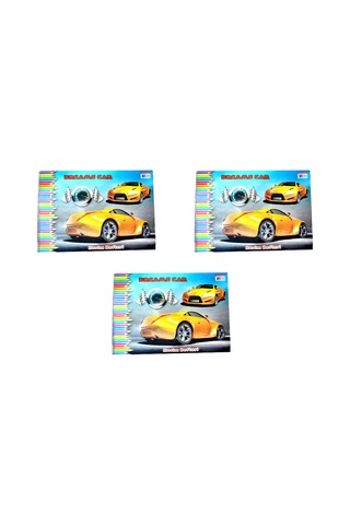 Sim 35x50 Spiralli Karton Kapak 15 Yaprak Resim Defteri 3 Adet