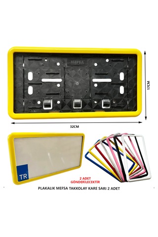 Plakalık Plastik Tak Kolay Kare Sarı Çerçeveli 2 Adet