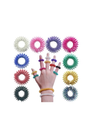 Gençler Yetişkinler İçin 10 Adet Parmak Yüzük Seti Stres