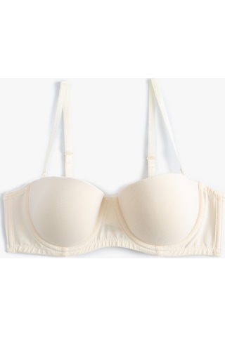 Koton Dolgusuz Balenli Sütyen Straplez Kaplı Ekru 4slk10001mk 4SLK10001MK002 Ekru