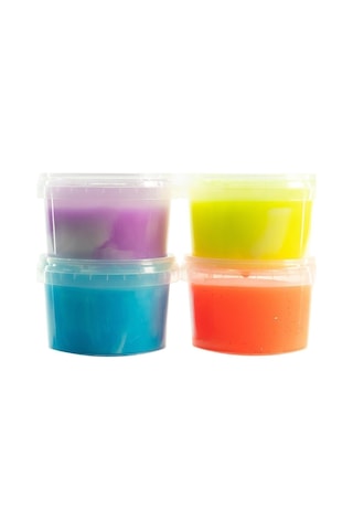 Slime Oyun Jeli Yuvarlak Kutulu 170gr 4'lü Set 4 Adet Renk