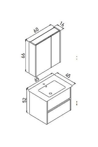 Orka Arno 65 Cm Parlak Antrasit Çekmeceli Banyo Dolabı Alt Modül Lavabo Antrasit