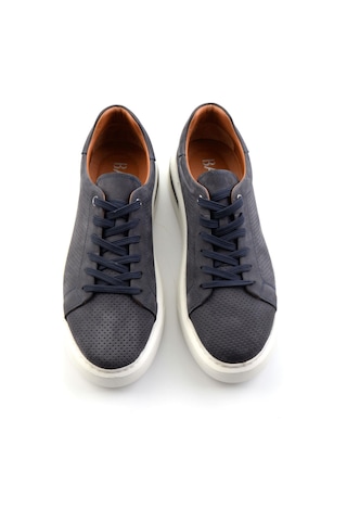 Lacivert Hakiki Deri Erkek Sneaker E01396200701 Lacivert