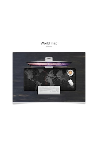 Ebitda Yındıao 800x300mm Dünya Harita Kauçuk Mouse Pad, Ofis-oyun Klavye Mat, Dayanıklı Kaymaz