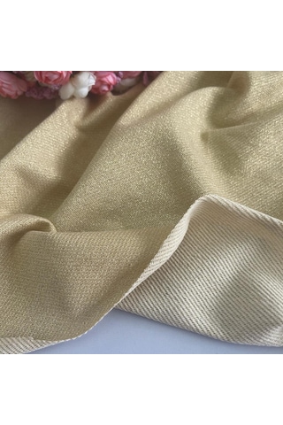 Gold Simli Diagonel İki İplik Kumaş Sarı
