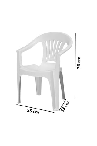 Omnipazar Mt-gf141 Zaffiro Plastik Bahçe Balkon Sandalye 4'lü Set Beyaz