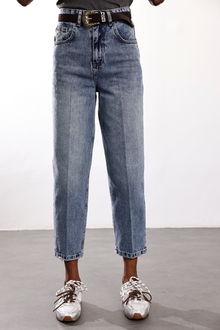 5in1Canpolat Açık Mavi Yüksek Bel Baggy Jean 3004 Açık  Mavi