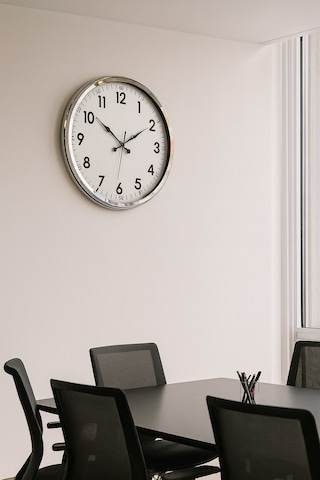 Sade Ve Şık Krom 52 Cm Metal Dekoratif Duvar Saati 11