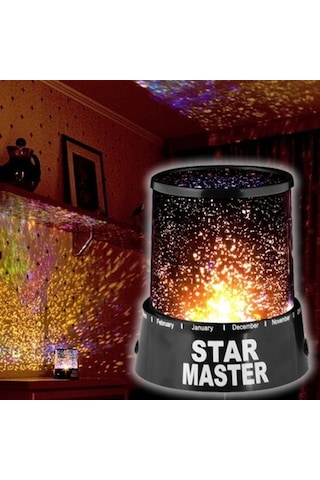 Duvara Işık Yıldız Yansıtan Star Master Gece Lambası Sarı