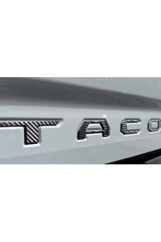 Toyota Tacoma Uyumlu Arka Kapak Kabartma Harf Seti - Bagaj Yazısı 3d Logo Aksesuar Karbon Fiber Görünümlü